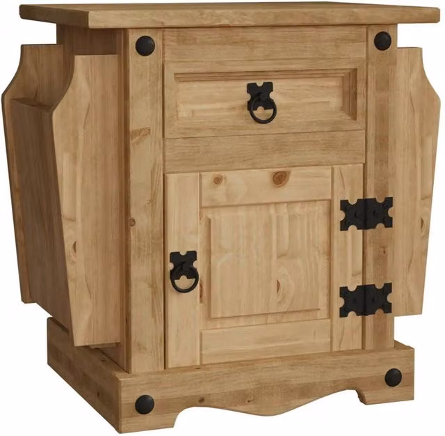 Nordara Brown Solid Waxed Pine 1 Drawer Mexican Cupboard Unit W: 100 cm, D: 100 cm