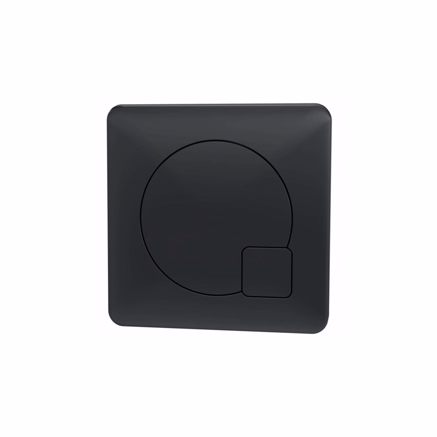 Nuie Square Dual Flush WC Push Button in Matt Black