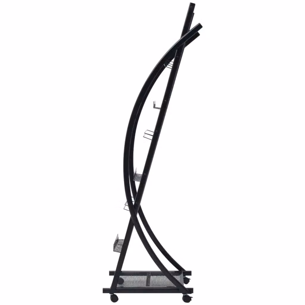 Berkfield Home Modern Black Metal Magazine Rack, W/D/H: 40 x 32 x 131 cm – 2