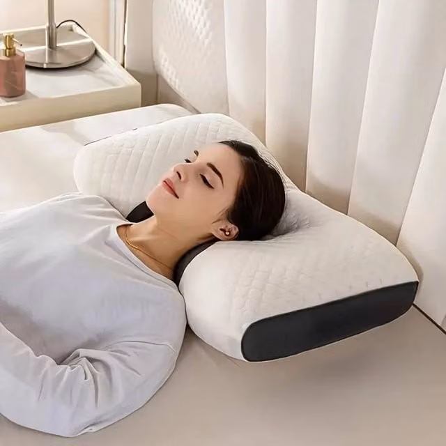 FLAVORA Ergonomic Cervical Orthopaedic Sleep Pillow in White, Cot Size