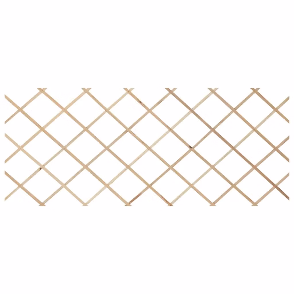 Berkfield Home Trellis Fences, 5 Piece Solid Firwood Set, Brown, H 180 cm x W 80 cm