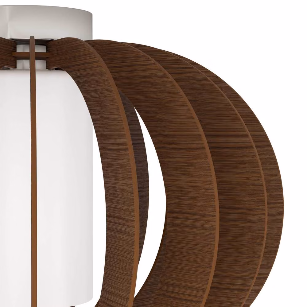 Eglo Stellato 3 Modern Round Ceiling Light in Brown with Wood and Glass – 3