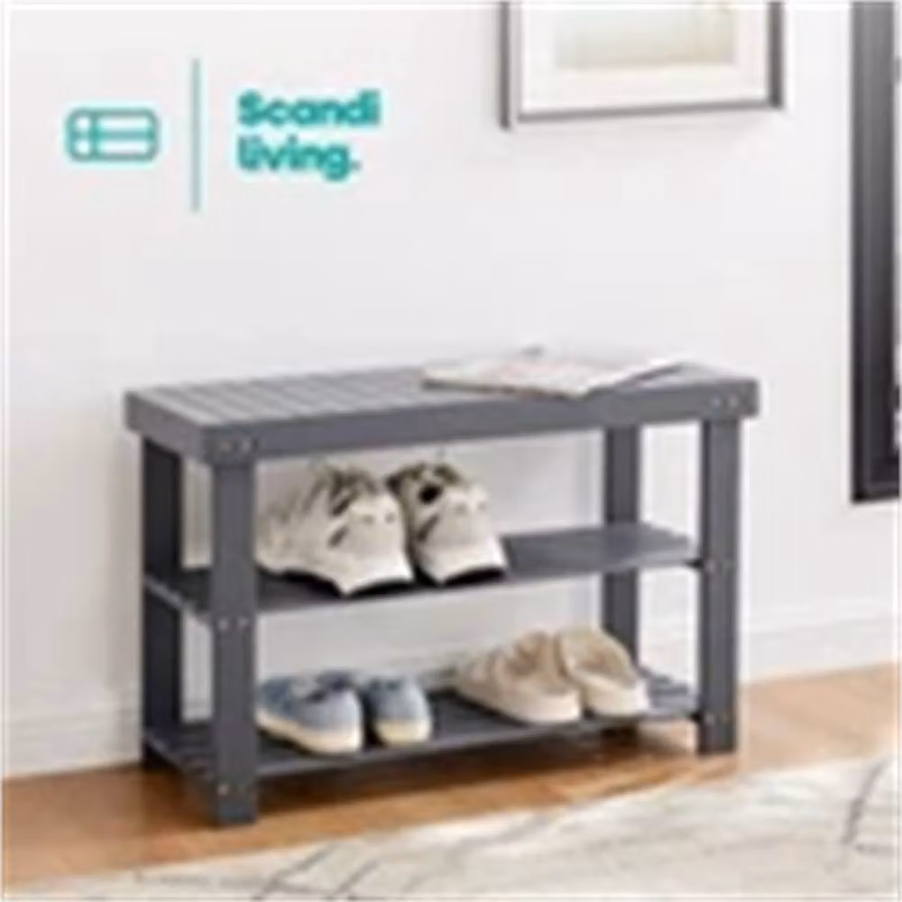 Nordara Bamboo 2 Tier Grey Shoe Rack – 2