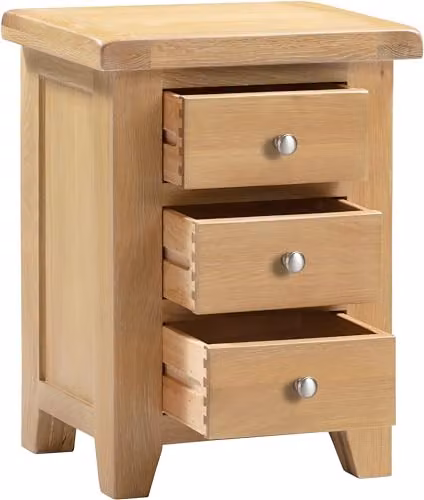 Seconique Windsor 3 Drawer Bedside in Oak – 3