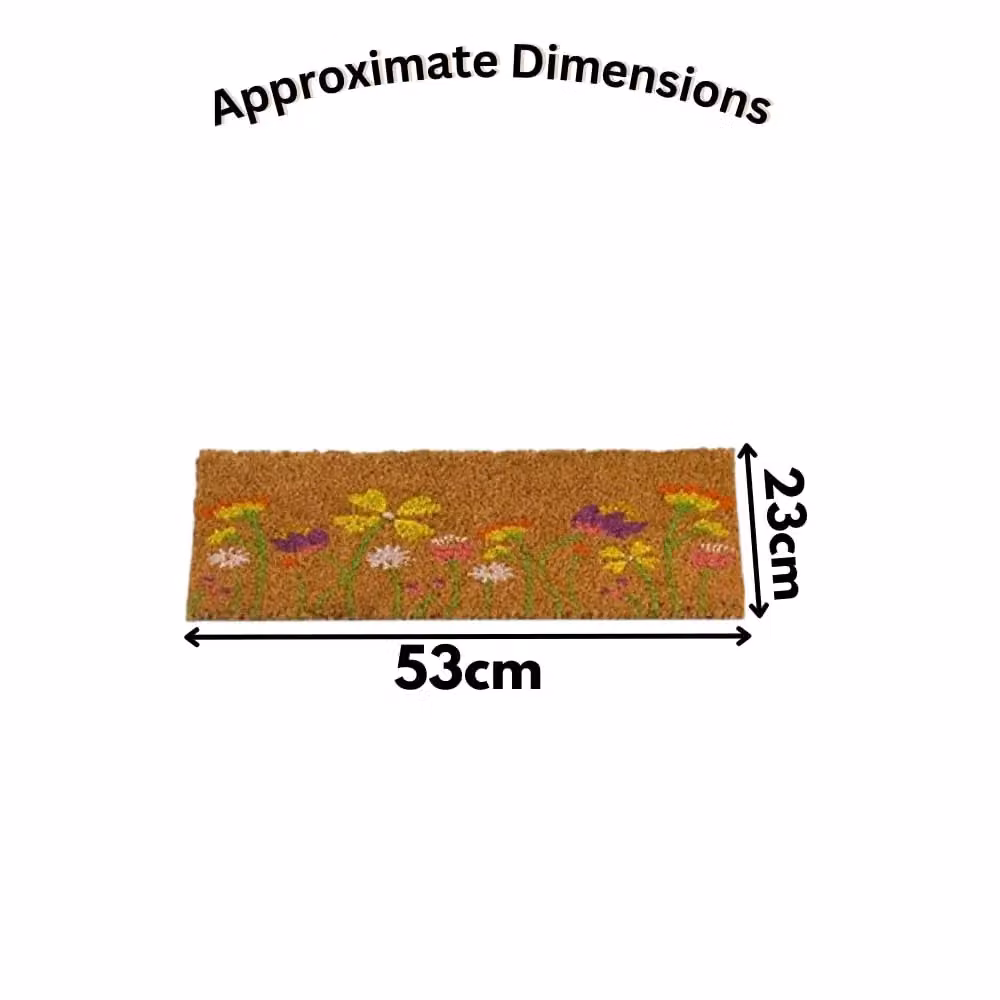 Marco Paul Multicoloured Floral Coir Doormat Insert, Diameter: 100 cm – 2