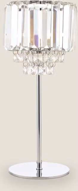 Laura Ashley Vienna Crystal Table Lamp in Silver and Chrome