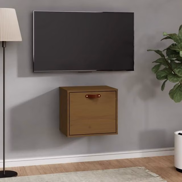 Berkfield Home Wall Cabinet in Honey Brown Solid Pine, W/D/H: 40 x 30 x 35 cm – 1