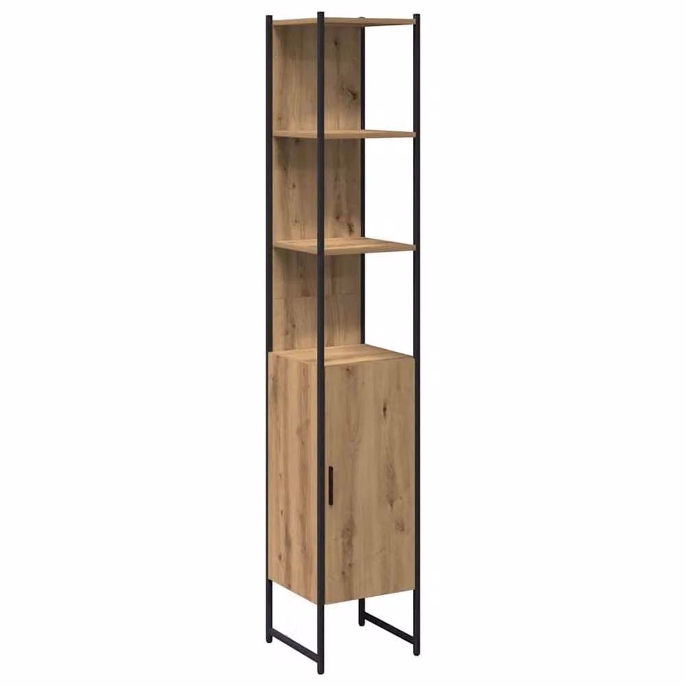 Berkfield Home Modern Artisan Oak Bathroom Cabinet, Brown, W/D/H: 33 x 33 x 185.5 cm – 3