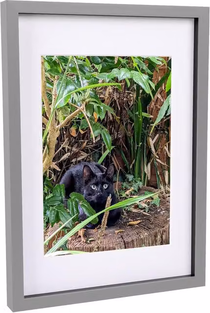Nicola Spring Single Rectangular 3D Box Photo Frame with A4 Mount in Grey and White