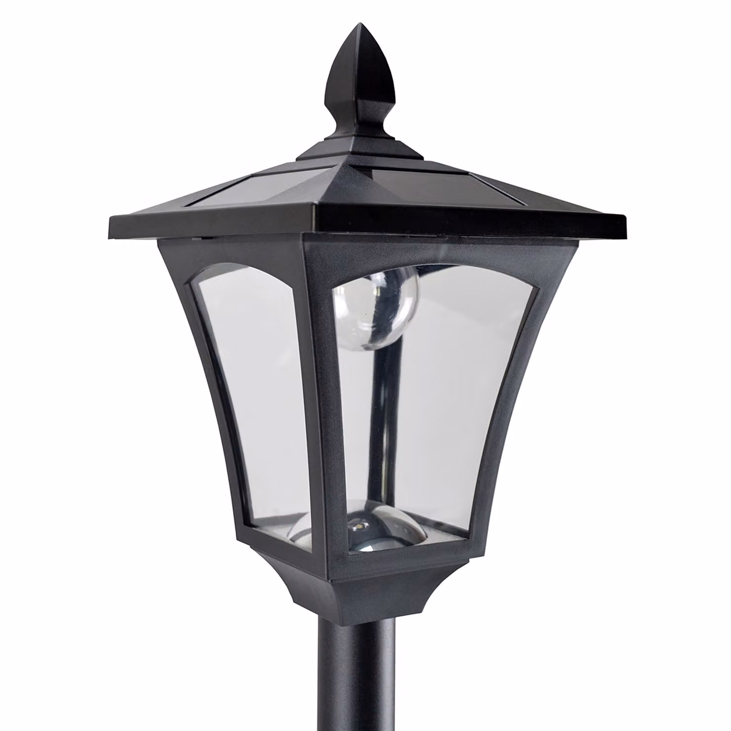 Outsunny 2 Piece Solar LED Garden Post Lamp Set, Black Dimmable Bollard Lanterns with Dusk Sensor – 6