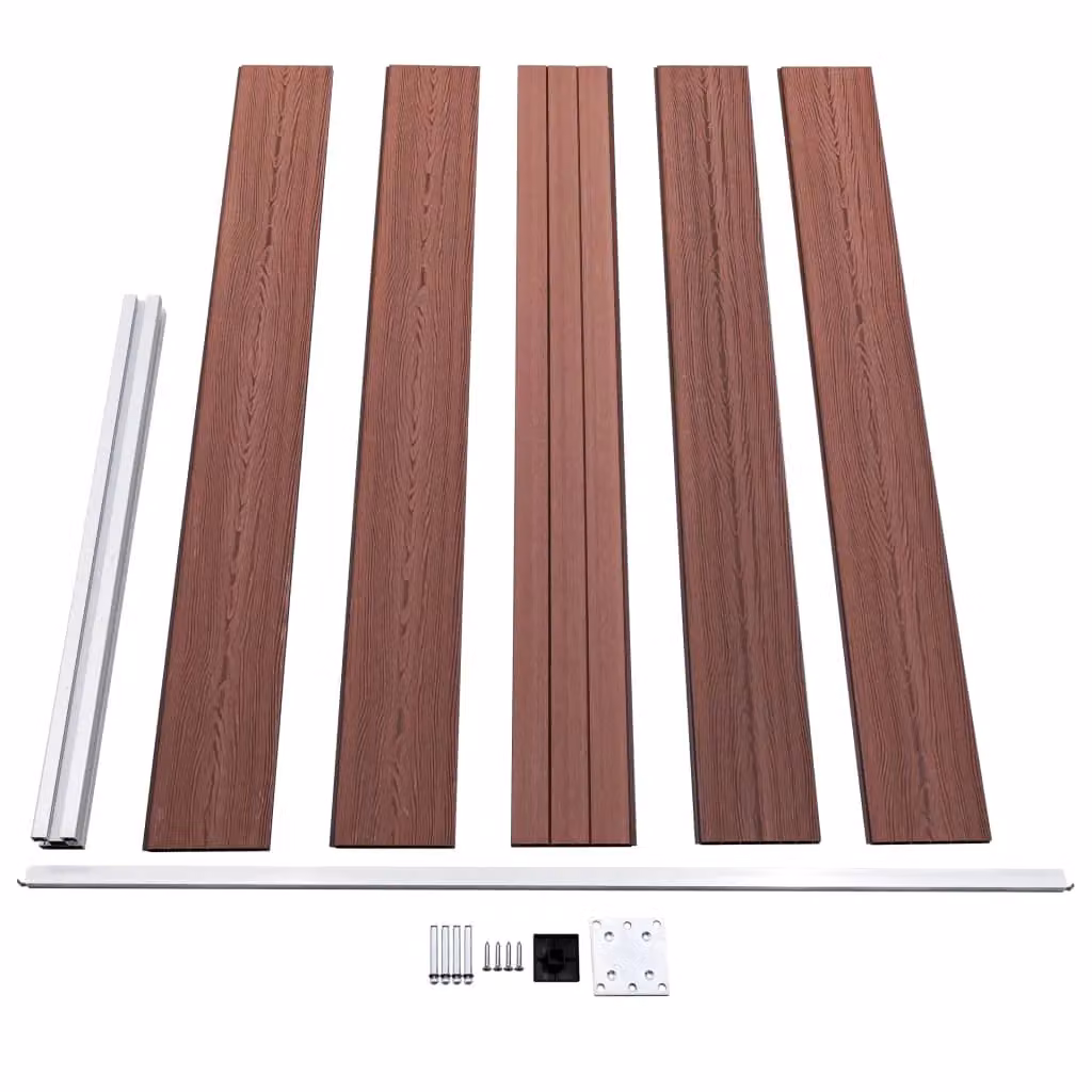 Berkfield Home Brown WPC Garden Fence, W: 175 cm, H: 105 cm – 5