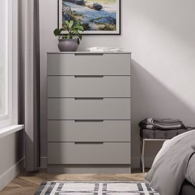 2 U Lucca 5 Drawer Chest in Dark Grey – 1