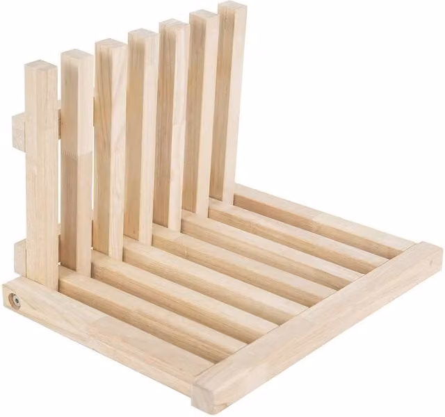 Havendro Solid Wood Wall-Mounted Foldable Seat for Entryways and Hallways in Sand