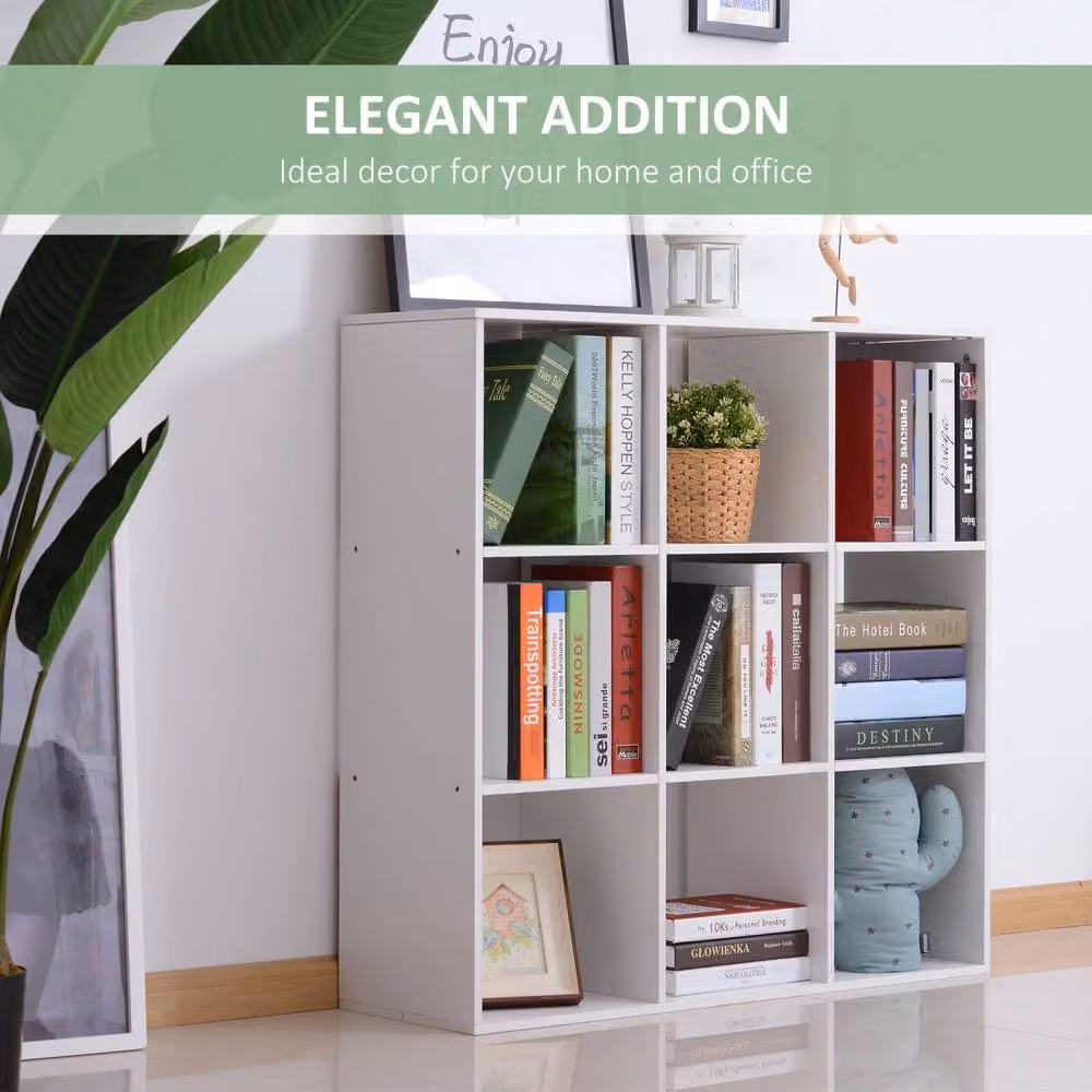Wyld Haus Naleno White 9 Cube Freestanding MDF Storage Shelf – 5
