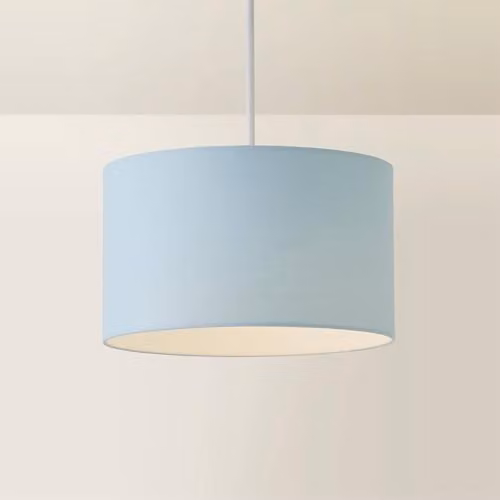 ValueLights Reni Blue Fabric Drum Ceiling Lamp Shade, Diameter: 25 cm, Height: 15 cm – 2