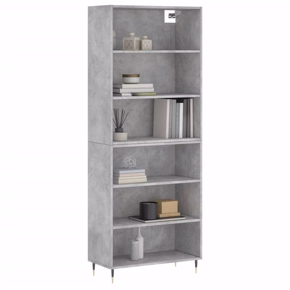 Berkfield Home Modern Highboard in Concrete Grey, W/D/H: 69.5 x 32.5 x 180 cm – 2