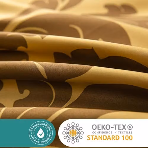 Lazzaro Grace Oeko-Tex Certified Single Duvet Cover and Pillowcase Set in Gold Satin Silk, W/D/H: 135 x 200 cm and 50 x 75 cm – 5