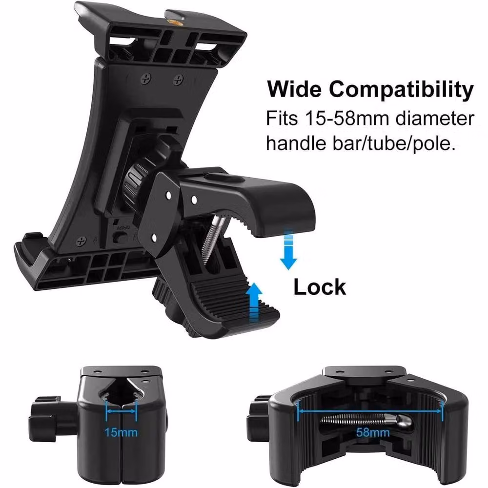 NESTLUNE 360 Degree Bicycle Handlebar Phone and Tablet Mount in Black – 2