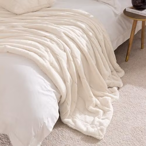 Paoletti Empress Faux Fur Throw in Cream, W/D/H: 130 x 180 cm – 3