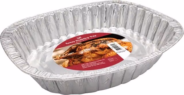 RoundHouse Rectangular Large Foil Turkey Tray in Silver