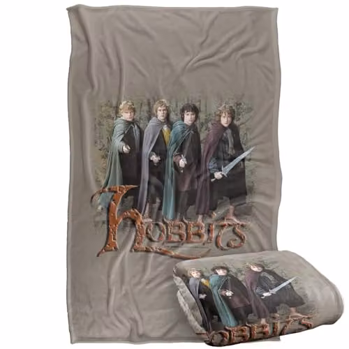 Warner Bros. Lord of the Rings Hobbits Silky Touch Super Soft Fleece Throw Blanket, Multicolour – 1