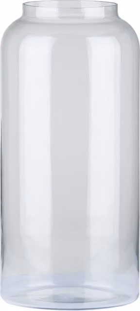 KDMK Large Apothecary Jar in Transparent Glass with Silver Decor, W/D/H: 40.0 x 19.0 x 19.0 cm
