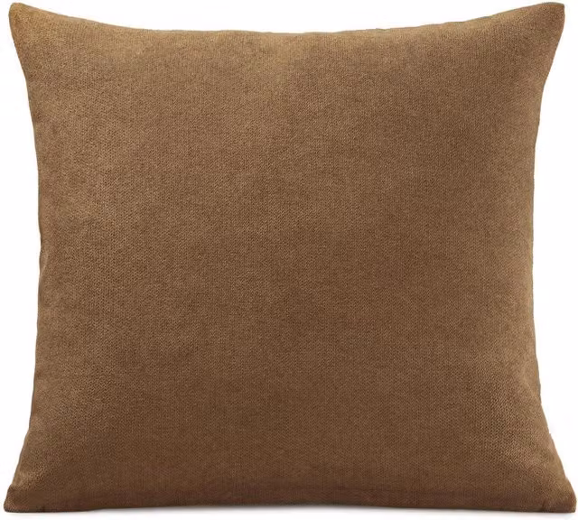 Livinluxury Plain Square Velvet Chenille Cushion in Beige and Brown