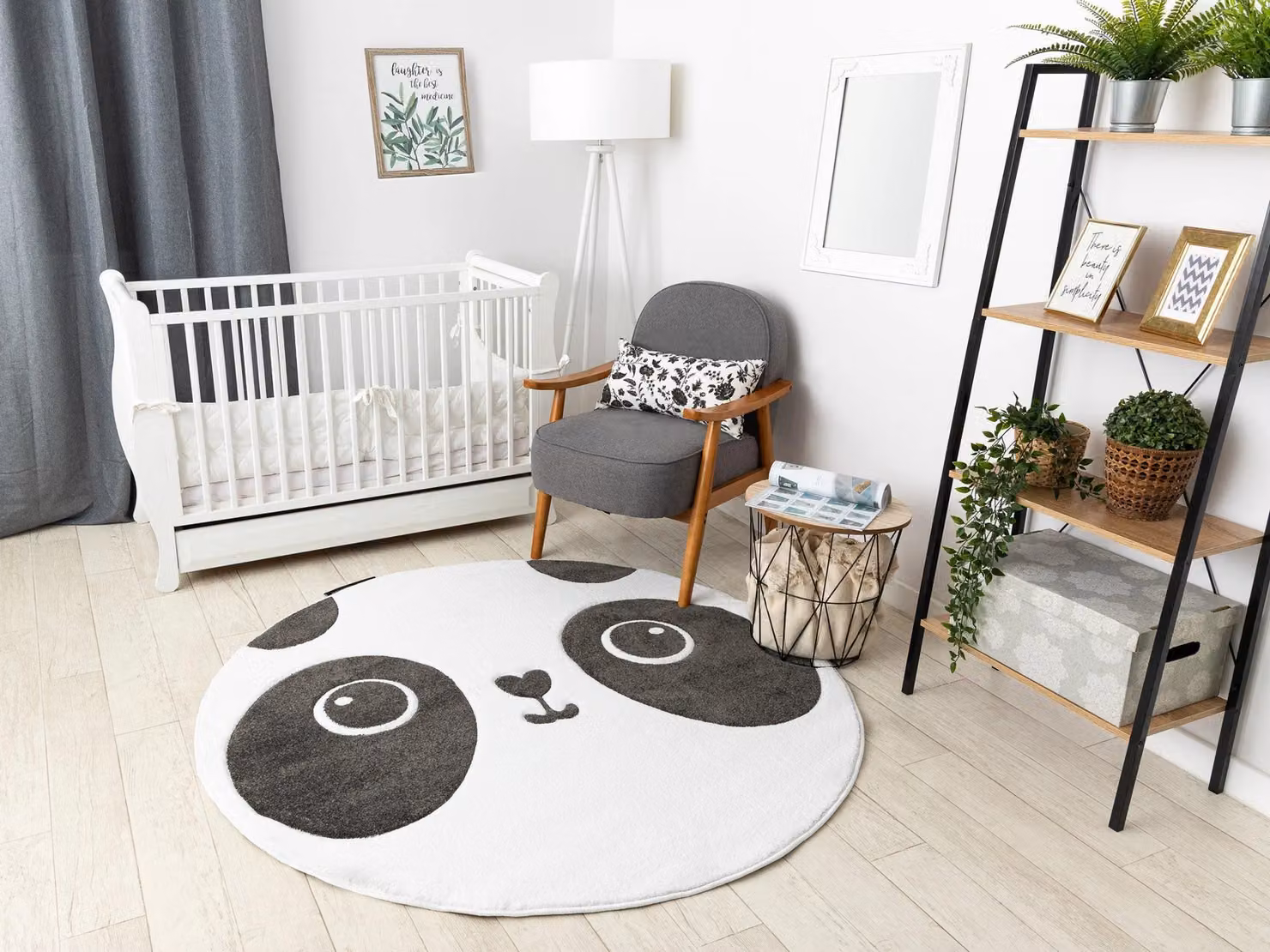 RugsX Petit Round White Animal Rug, Diameter: 160 cm – 3
