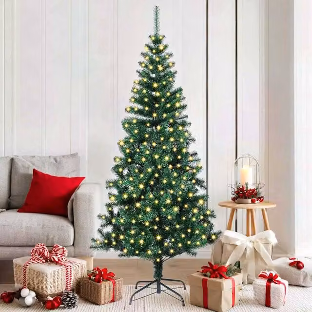 Berkfield Home Pre-lit Artificial Christmas Tree, Green, Height: 180 cm