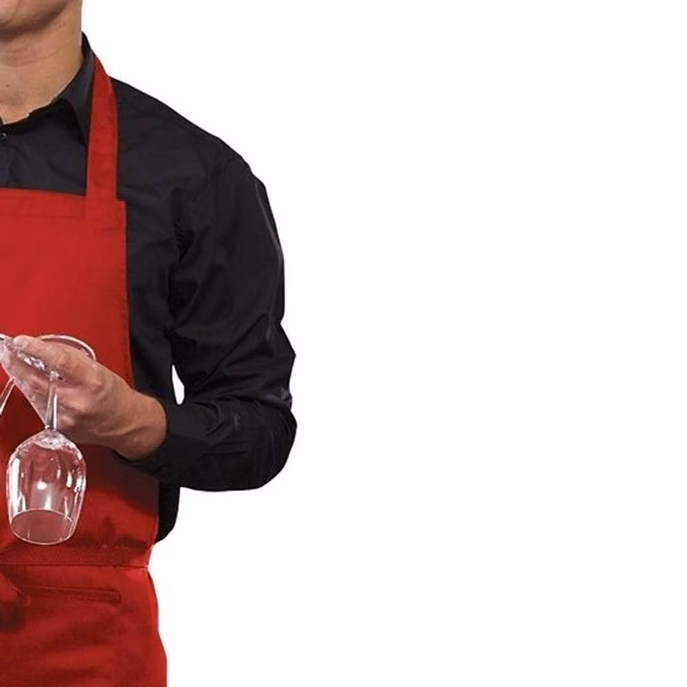 Dennys Adjustable Halter Bib Apron in Red – 2
