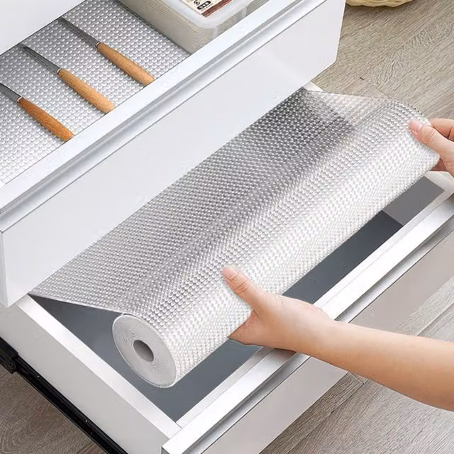 KDMK Non-Slip Clear EVA Kitchen Drawer Liner and Shelf Mat, W: 45 cm, L: 500 cm