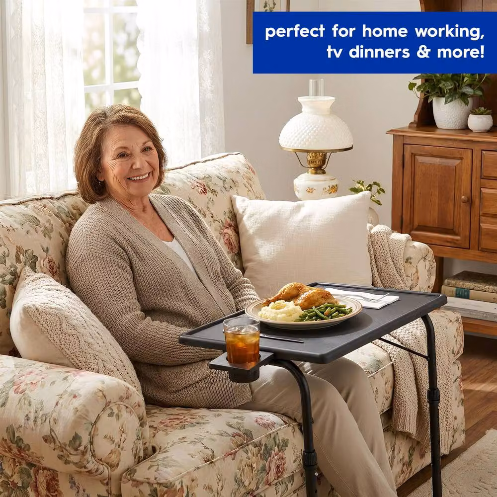Harbour Housewares Height Adjustable Folding Laptop Table in Black – 5