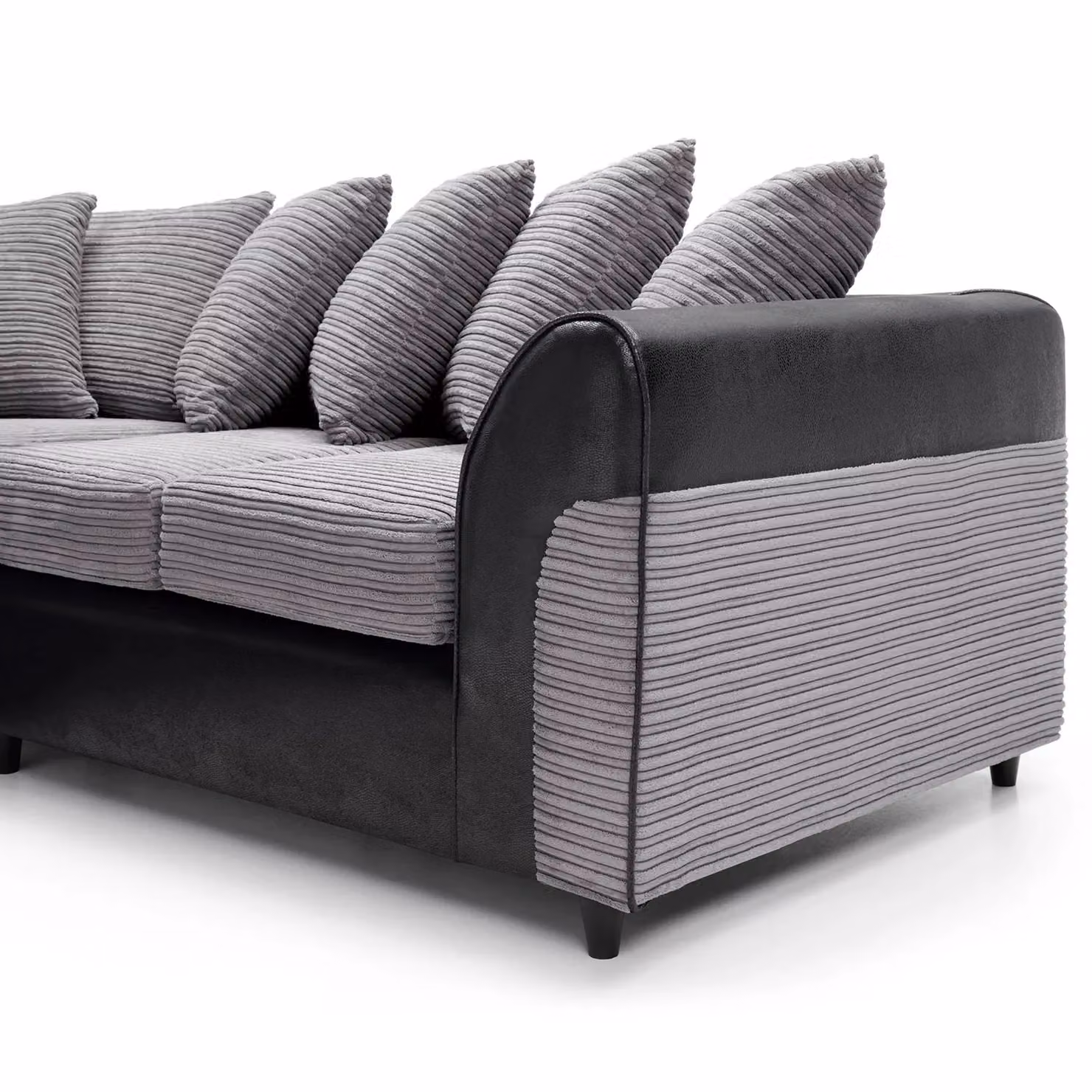 Abakus Direct Harvey Left Facing Corner Sofa in Grey with Scatter Cushions and Removable Covers – 4