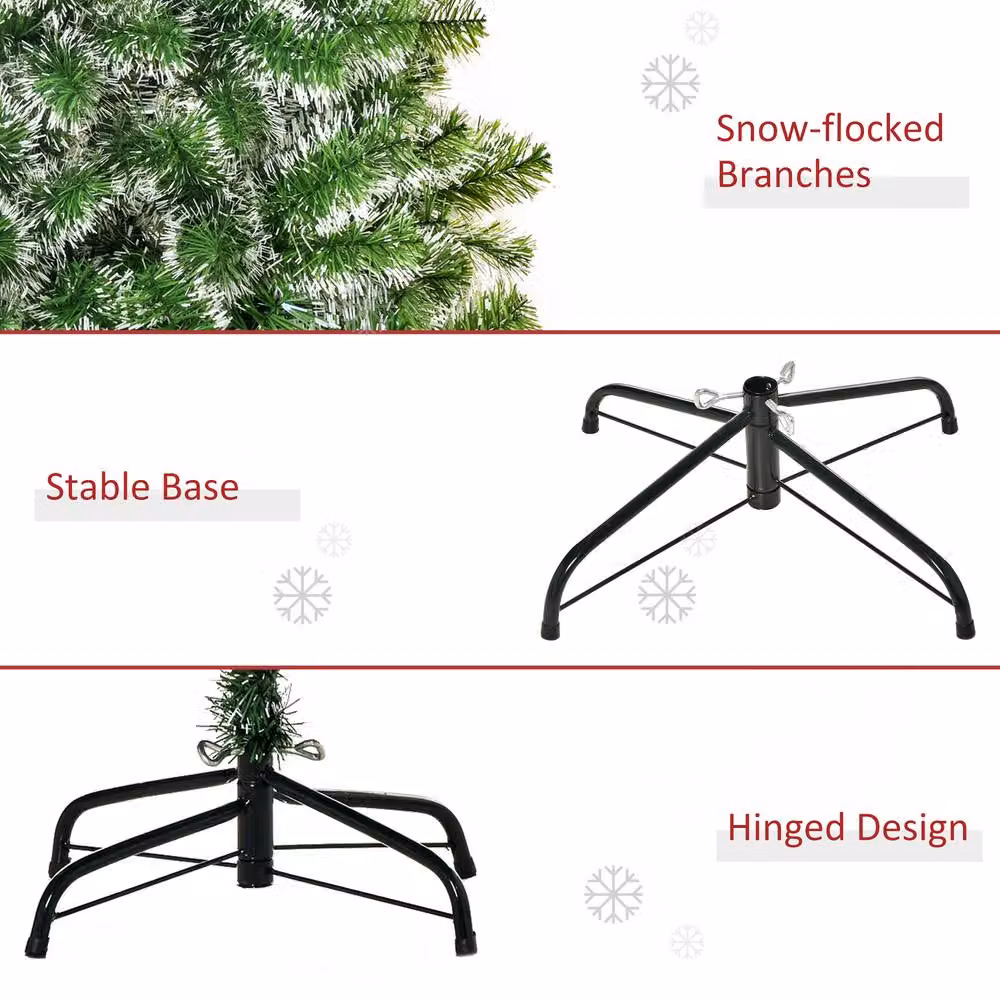 STILVORA Green Artificial Christmas Tree with Metal Stand – 4