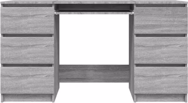Berkfield Home Modern Grey Sonoma Writing Desk, W/D/H: 140 x 50 x 77 cm