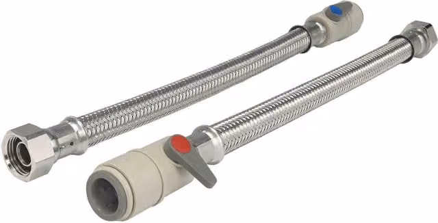 John Guest Speedfit Union Nut Flexi Hose, Grey, 22mm x 3/4", 300mm, FLX39-H
