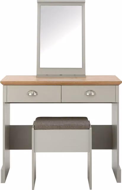 GFW Kendal Dressing Table with Stool in Grey – 1
