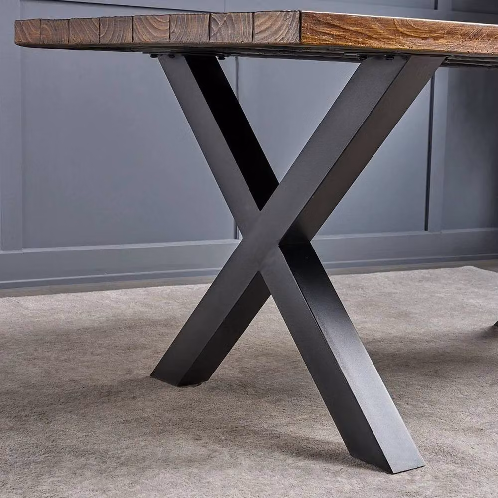 EONLION Black X-Frame Metal Table Legs, Set of 2, W/D/H: 70 x 7 x 71 cm – 4