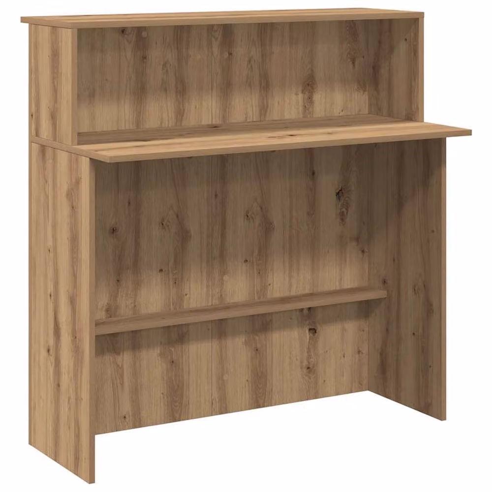Berkfield Home Artisan Oak Reception Desk in Brown, W: 100 cm, D: 50 cm, H: 103.5 cm – 2
