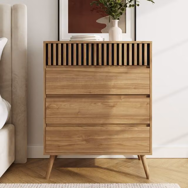 GFW Rowan 4 Drawer Chest in Oak Brown