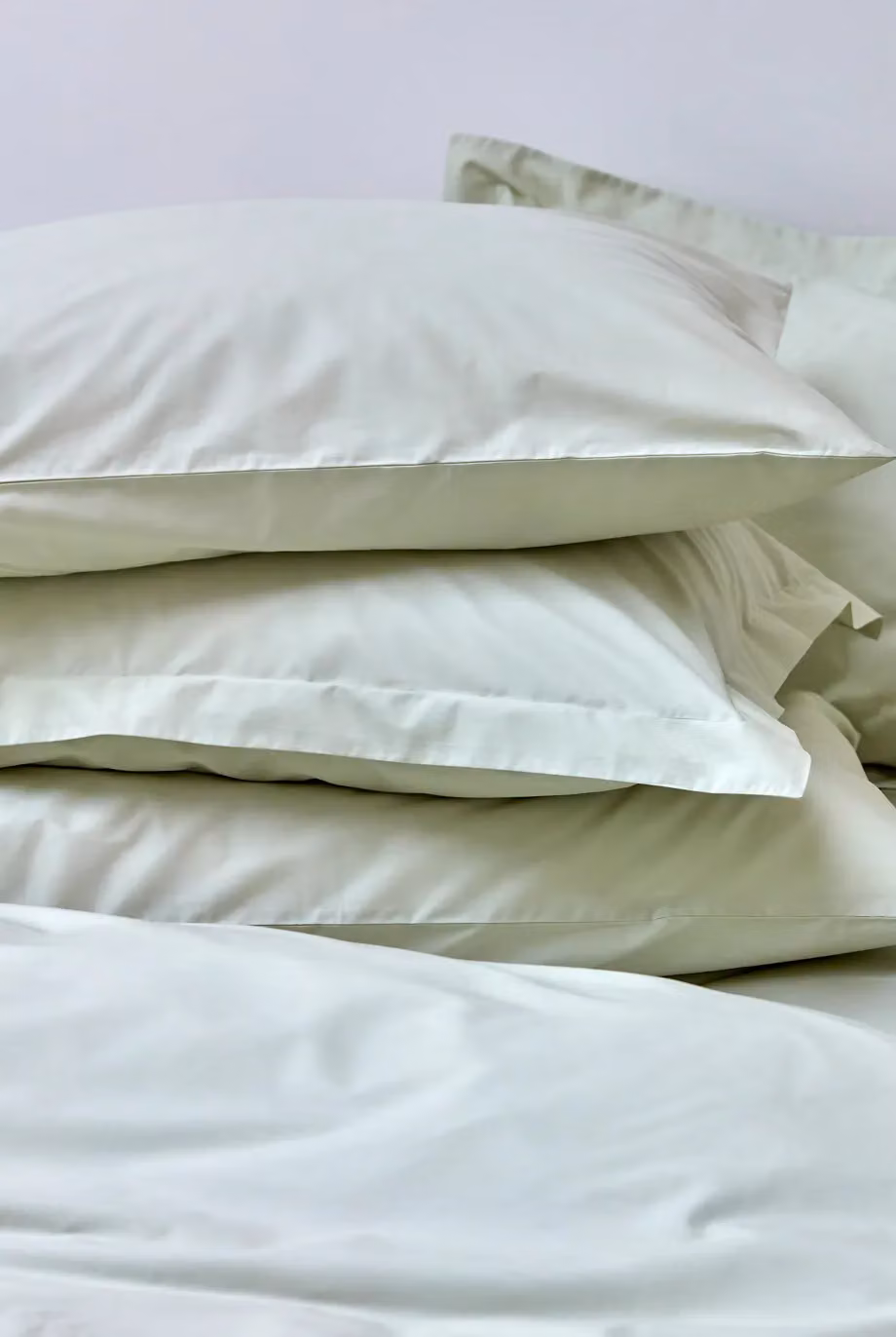 Christy Set of 2 Organic Cotton Percale Oxford Pillowcases, Green, 50 x 75 cm – 2