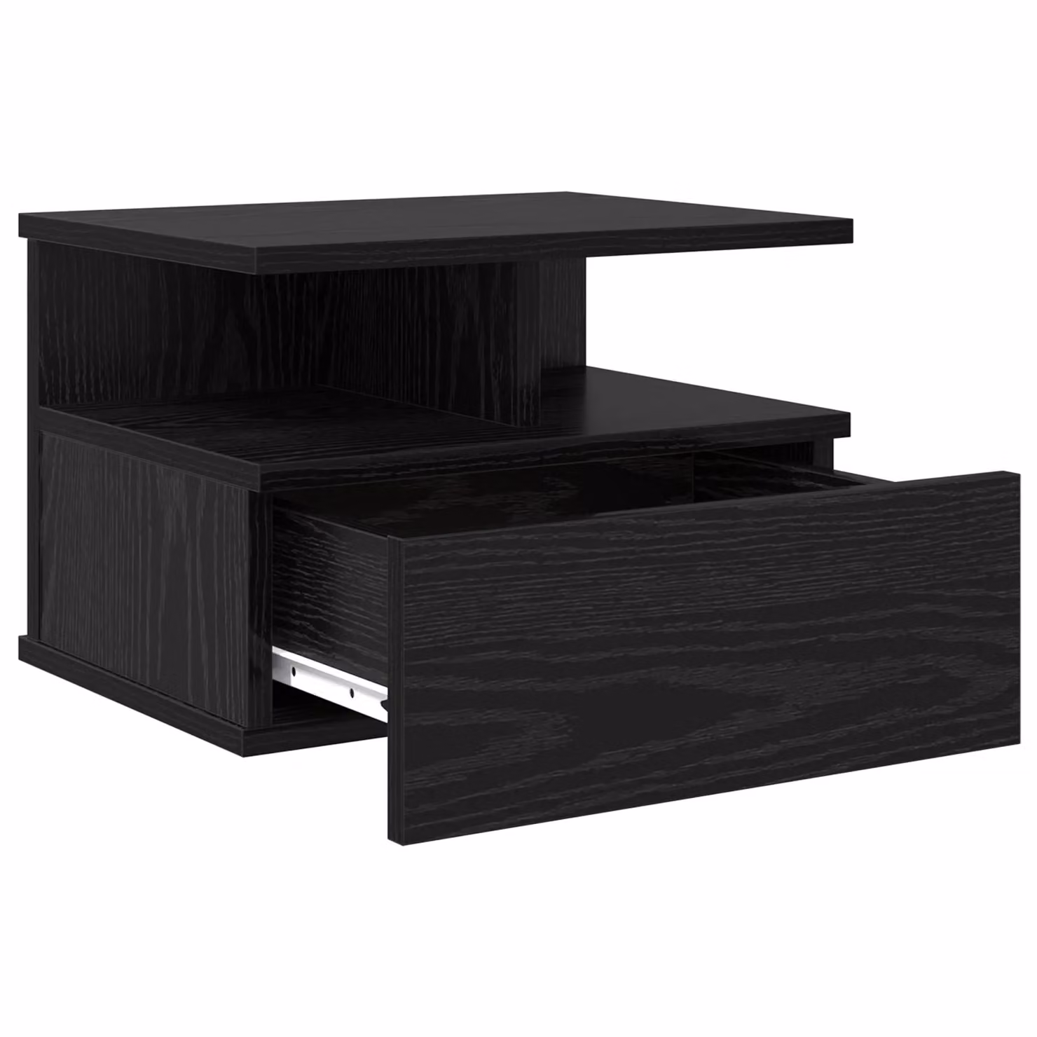 Berkfield Home Set of 2 Floating Nightstands in Black Oak, W/D/H: 40 x 31 x 27 cm – 5