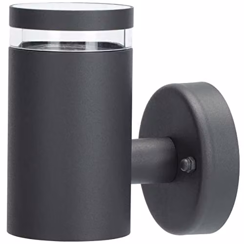 CGC Lighting Modern Cylinder Outdoor Wall Light, Up and Down Mounted, Grey Aluminium, GU10 – 4