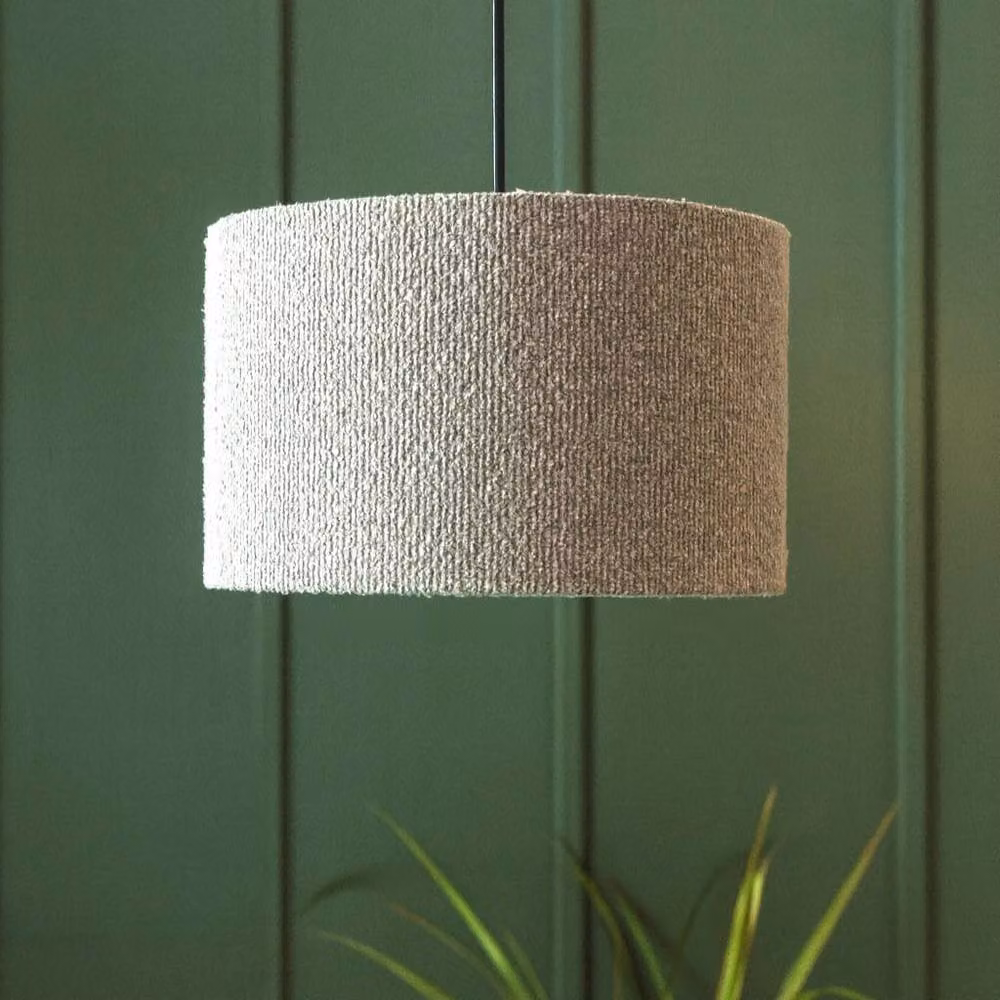 CGC Lighting Petra Grey Boucle Round Fabric Ceiling or Table Lampshade, Diameter: 30 cm – 2