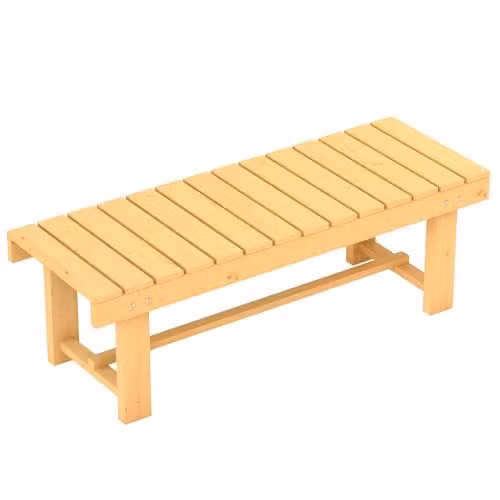 Outsunny 2 Seater Wooden Garden Bench in Brown, W/D/H: 110 x 38 x 35 cm