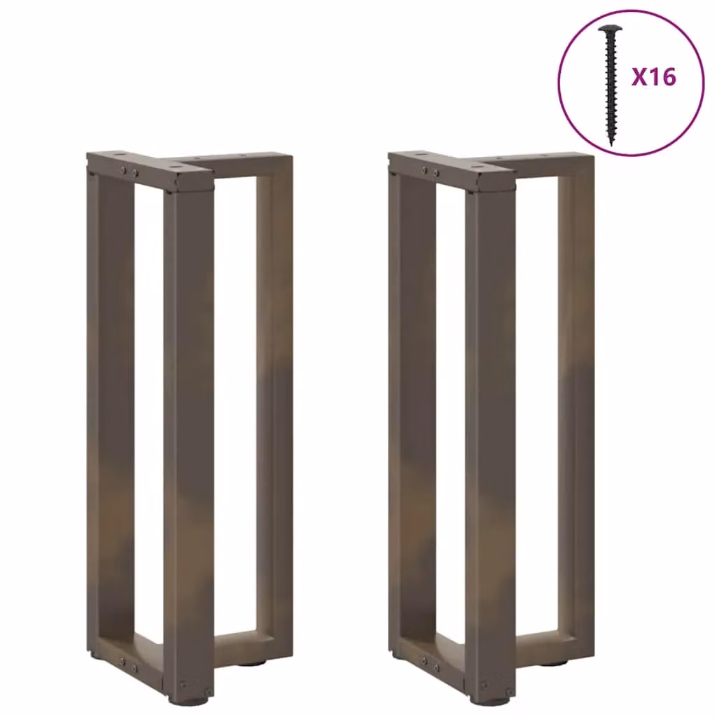 Berkfield Home T-Shaped Console Table Legs, 2 Pieces, Black Matt Steel, W: 38 cm, D: 25 cm, H: 72-73 cm – 2