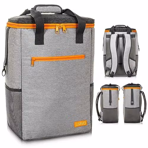 LIVIVO Premium 30L Insulated Cooler Backpack in Grey – 6