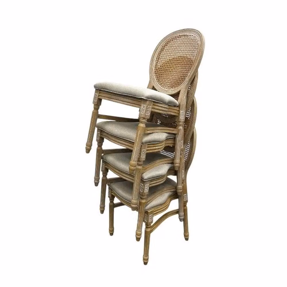 PAWNORA Set of 4 Brown Resin Throne Dining Chairs for Weddings and Kitchens – 2