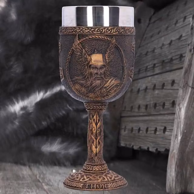 Nemesis Now Thor Goblet in Bronze and Brown, Height: 17 cm