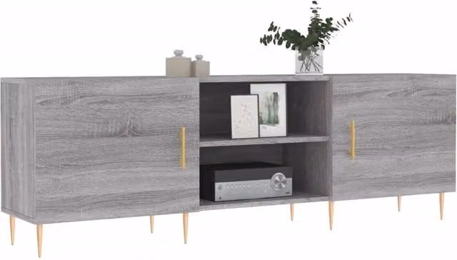 Berkfield Home Grey Sonoma TV Cabinet in Engineered Wood W/D/H: 150 x 30 x 50 cm